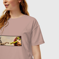 Футболка оверсайз женская Шрек: Сотворение ослика, цвет: пыльно-розовый — фото 2