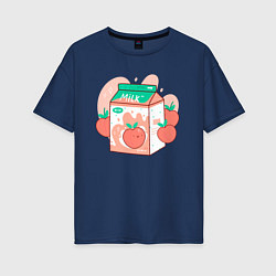 Женская футболка оверсайз Коробка персикового молока