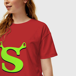 Футболка оверсайз женская Shrek: Logo S, цвет: красный — фото 2