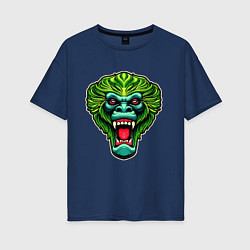 Женская футболка оверсайз Злая зеленая обезьяна