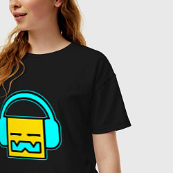 Футболка оверсайз женская Geometry Dash: Music, цвет: черный — фото 2