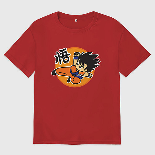 Женская футболка оверсайз Молодой Сон Гоку / Красный – фото 1
