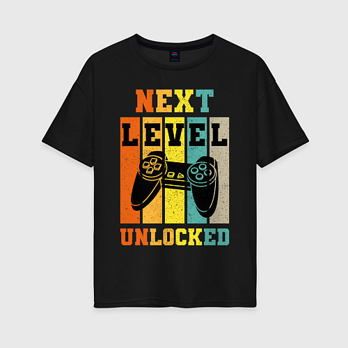 Женская футболка оверсайз Next level unlocked / Черный – фото 1