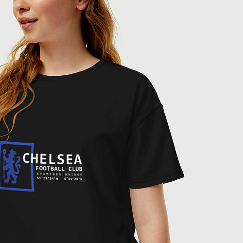 Женская футболка оверсайз FC Chelsea Stamford Bridge 202122 / Черный – фото 3