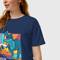 Футболка оверсайз женская WILD LAND ДИНОЗАВР T-REX, цвет: тёмно-синий — фото 2