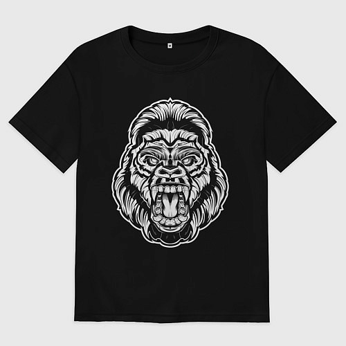 Женская футболка оверсайз Злая Горилла / Черный – фото 1