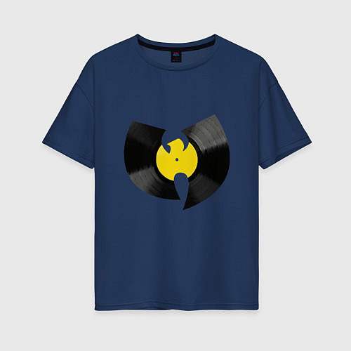 Женская футболка оверсайз Wu-Tang Vinyl / Тёмно-синий – фото 1