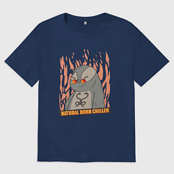 Футболка оверсайз женская Natural Born Chiller, цвет: тёмно-синий