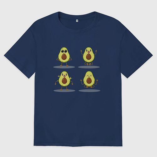 Женская футболка оверсайз Авокадо x4 / Тёмно-синий – фото 1