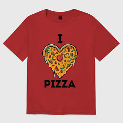Футболка оверсайз женская I LOVE PIZZA Я ЛЮБЛЮ ПИЦЦУ Z, цвет: красный
