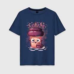 Женская футболка оверсайз Кофе Coffee