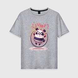 Женская футболка оверсайз Panda jump