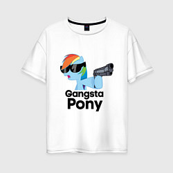 Футболка оверсайз женская Gangsta pony, цвет: белый