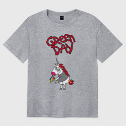 Футболка оверсайз женская Green Day Unicorn, цвет: меланж