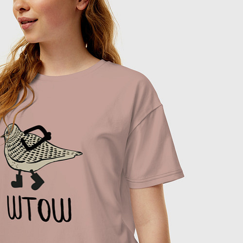 Женская футболка оверсайз Штош / Пыльно-розовый – фото 3