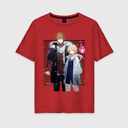 Женская футболка оверсайз Lumine and tartaglia / Красный – фото 1