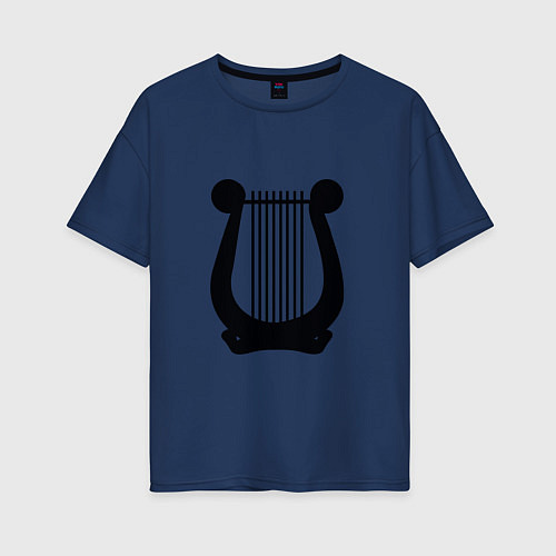 Женская футболка оверсайз Музыкальный инструмент / Тёмно-синий – фото 1