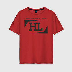 Женская футболка оверсайз Hockey life HL logo