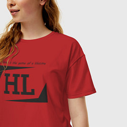Футболка оверсайз женская Hockey life HL logo, цвет: красный — фото 2