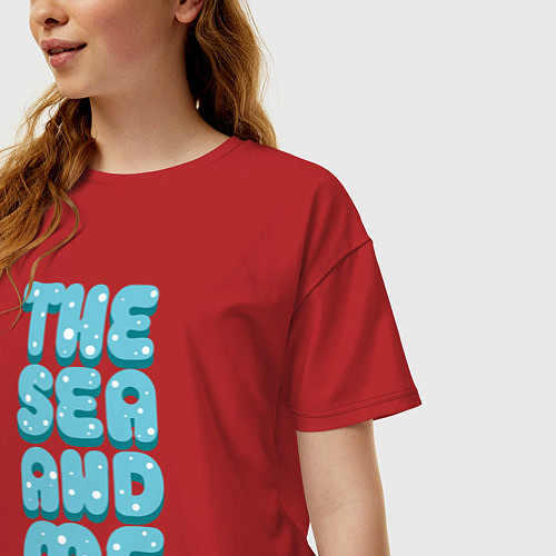 Женская футболка оверсайз Море и я / Красный – фото 3