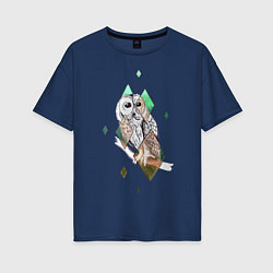 Женская футболка оверсайз Owl rhombus