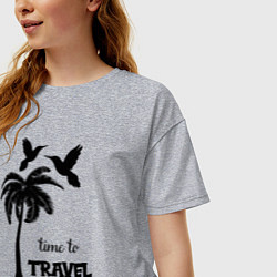 Футболка оверсайз женская Время путешествовать, цвет: меланж — фото 2