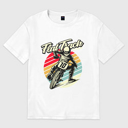 Футболка оверсайз женская Мотоцикл ретро, цвет: белый