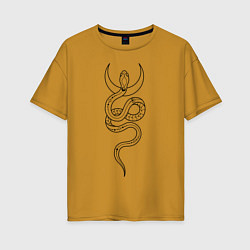 Женская футболка оверсайз Лунная змея