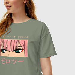 Футболка оверсайз женская Darling in the Franxx 02 глаза, цвет: авокадо — фото 2