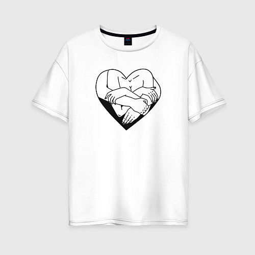 Женская футболка оверсайз Любовь в сердце / Белый – фото 1
