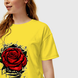 Футболка оверсайз женская Красная Роза Red Rose, цвет: желтый — фото 2