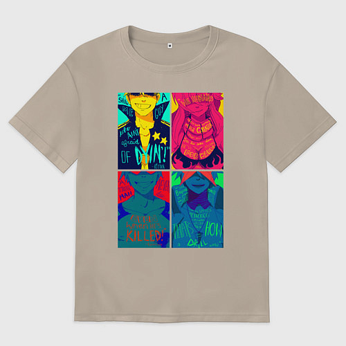 Женская футболка оверсайз Gurren Lagann posters / Миндальный – фото 1