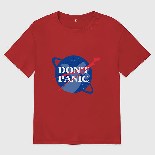 Женская футболка оверсайз Без паники / Красный – фото 1