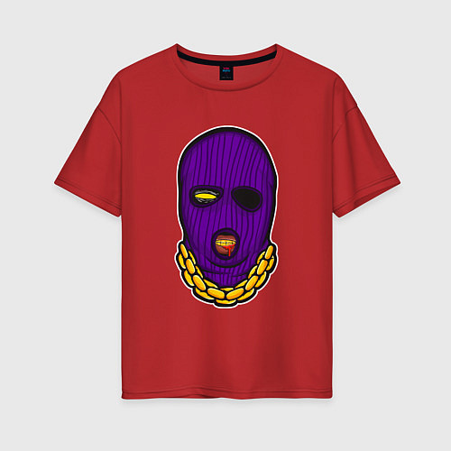 Женская футболка оверсайз DaBaby Purple Mask / Красный – фото 1