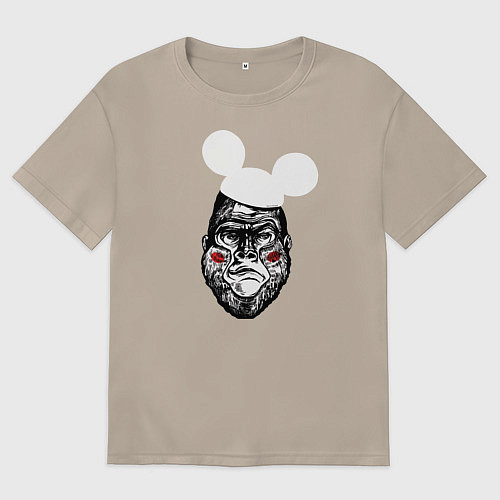 Женская футболка оверсайз Горилла Маус / Миндальный – фото 1