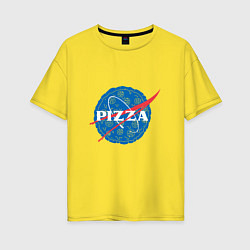 Футболка оверсайз женская NASA Pizza, цвет: желтый