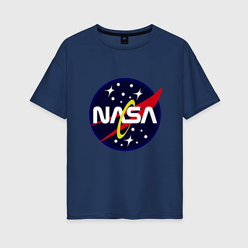 Женская футболка оверсайз Space NASA / Тёмно-синий – фото 1