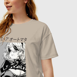 Футболка оверсайз женская Nier automata-replicant, цвет: миндальный — фото 2