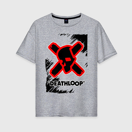 Женская футболка оверсайз Deathloop - Краска / Меланж – фото 1