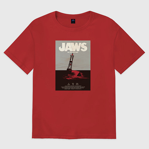 Женская футболка оверсайз Челюсти Jaws / Красный – фото 1