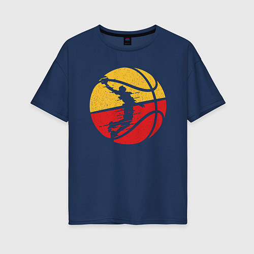 Женская футболка оверсайз Мой Баскетбол / Тёмно-синий – фото 1
