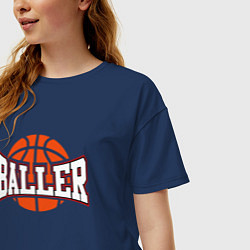 Футболка оверсайз женская Baller, цвет: тёмно-синий — фото 2