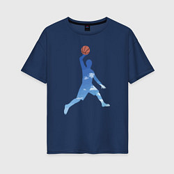 Женская футболка оверсайз Sky Basketball