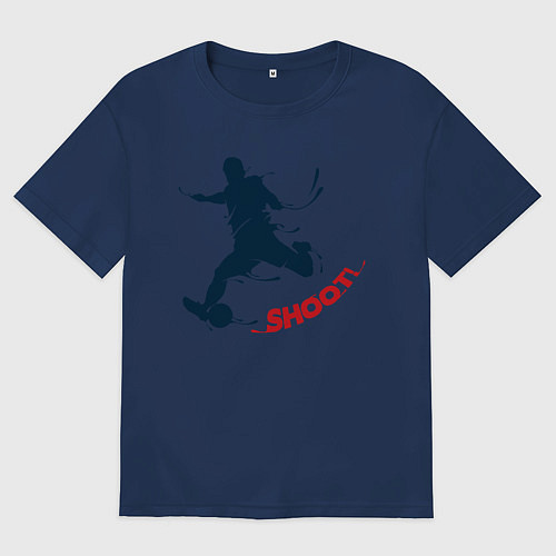 Женская футболка оверсайз Football / Тёмно-синий – фото 1