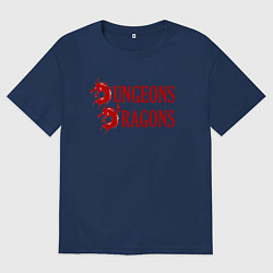 Футболка оверсайз женская Dungeons and Dragons Драконы, цвет: тёмно-синий