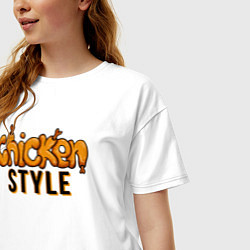 Футболка оверсайз женская Chicken Style, цвет: белый — фото 2