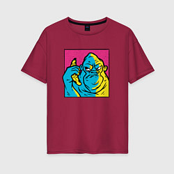 Женская футболка оверсайз Злая горилла с бананом