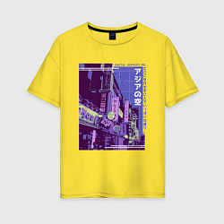 Женская футболка оверсайз Neon Asian Street Vaporwave