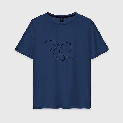 Женская футболка оверсайз Heart / Тёмно-синий – фото 1