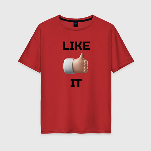 Женская футболка оверсайз Like it / Красный – фото 1